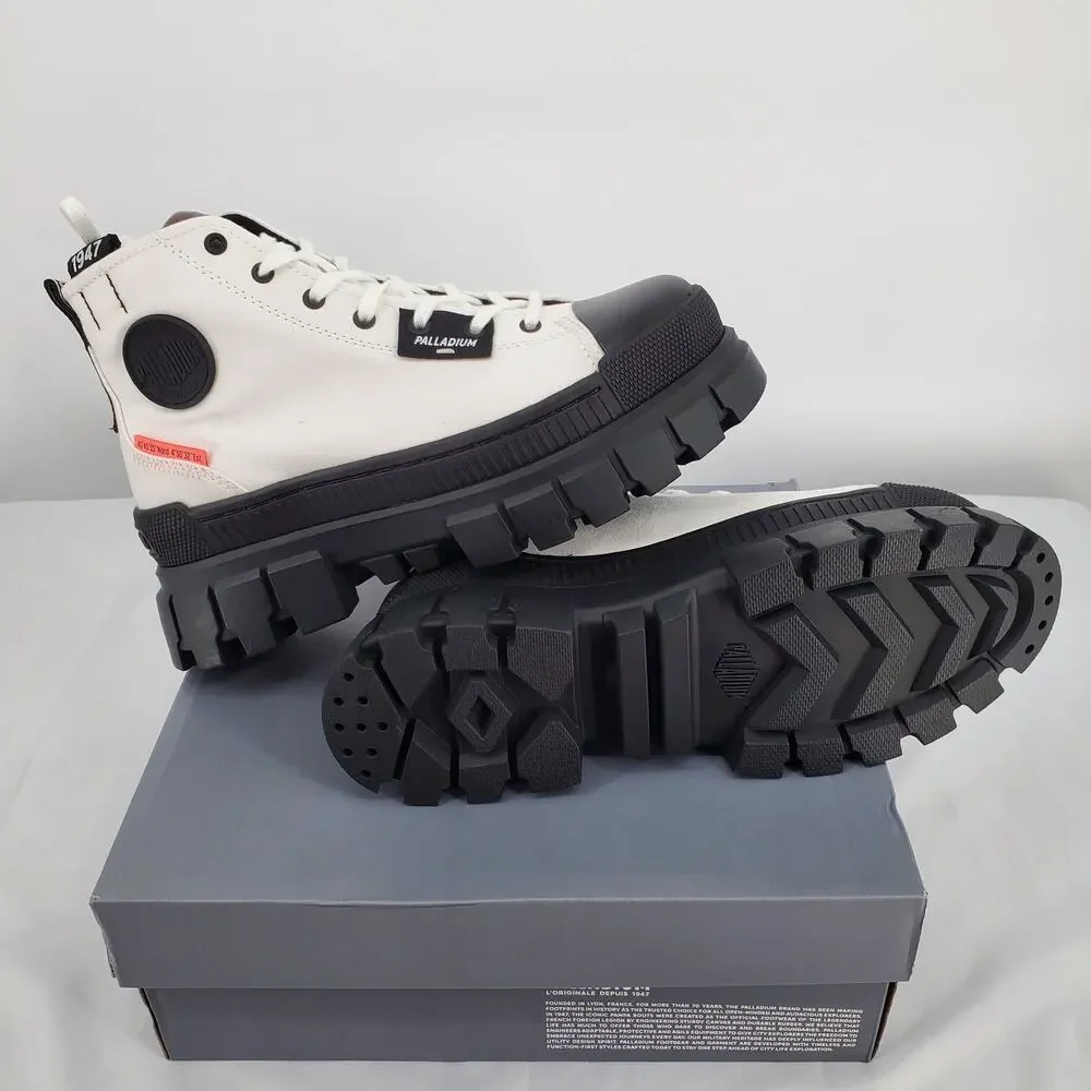 Palladium Womens 9 Revolt HI‎ TX Star White Platform Boot 97242-116-M New